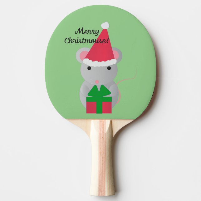 Merry Christmus Cute julmus Mouse Pingisracket (Framsidan)