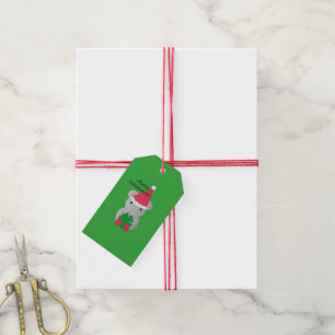 Merry Christmus Cute julmus Mouse Presentetikett