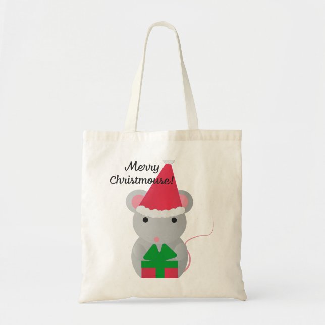 Merry Christmus Cute julmus Mouse Tygkasse (Framsidan)