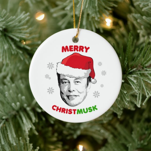 Merry Christmusk Ceramic Ornament (Träd)