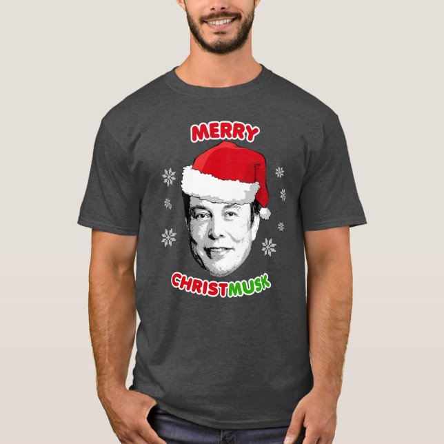 Merry Christmusk Ceramic Ornament T Shirt (Framsida)