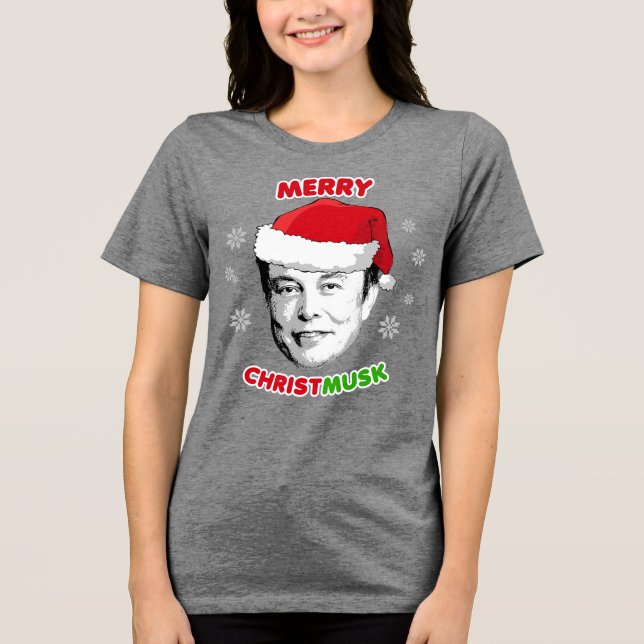 Merry Christmusk Ceramic Ornament T Shirt (Framsida)