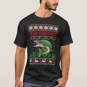 Merry Christmusk Musky Muskie Muskellunge Angler E T Shirt