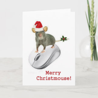 "Merry Christouse!" klämmer en mus! Helgkort