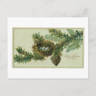 Merry Chrsitmas Vintage Greeting Card Helg Vykort