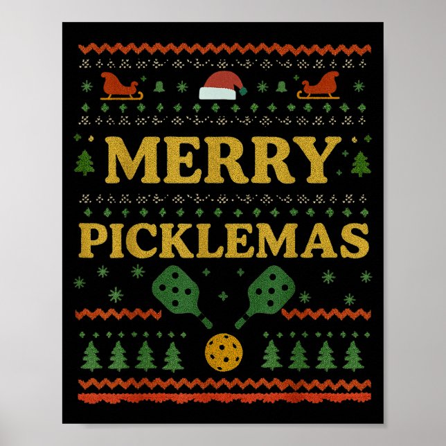 Merry Cklemas Ckleball Christmas Vintage Funny Xma Poster (Framsidan)