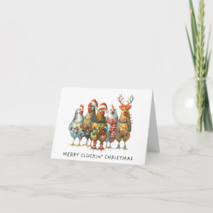 Merry Cluckin' julhälsningskort Kort