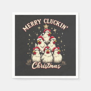 Merry Clucking jul Funy Chicken Tuppar Pappersservett