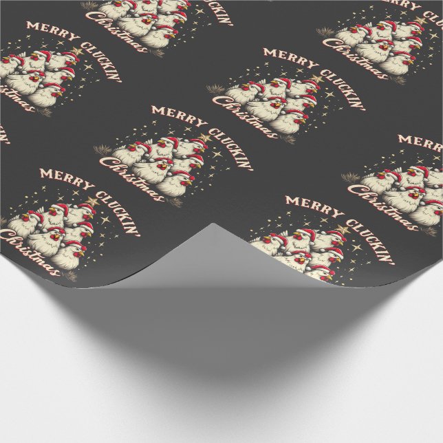 Merry Clucking jul Funy Chicken Tuppar Presentpapper (Hörn)