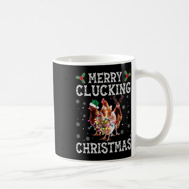 Merry Clucking jul samt julfinny Chicken Santa Hat Kaffemugg (Höger)