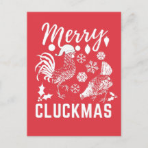Merry Cluckmas Chicken Älskare Helgdag Card
