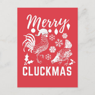 Merry Cluckmas Chicken Älskare Helgdag Card Vykort