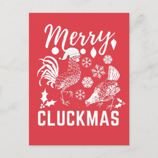 Merry Cluckmas Chicken Älskare Helgdag Card Vykort