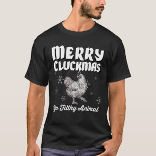 Merry Cluckmas Funny Chicken jul Retro Vinta T Shirt
