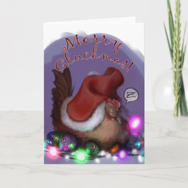 Merry Cluckmas! Helgkort (Framsida)