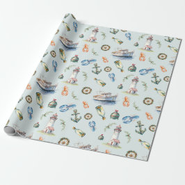 Merry Coastal Christmas Wrapping Paper Presentpapper