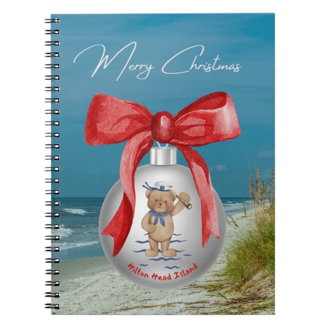 Merry Coastal jul Hilton Head Island Beach Anteckningsbok (Framsidan)