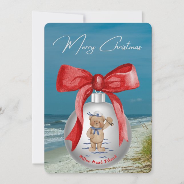 Merry Coastal jul Hilton Head Island Beach Julkort (Framsida)