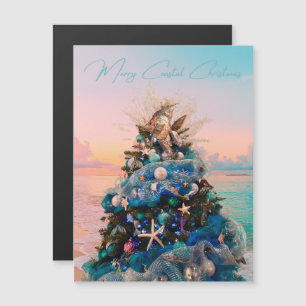 Merry Coastal jul Tropical Magnetic Card