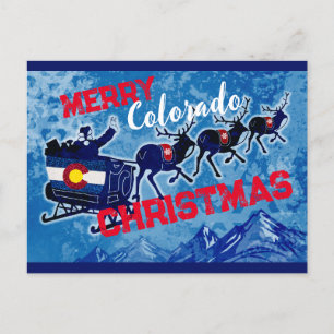 Merry Colorado glitter flagga julvykort Helg Vykort