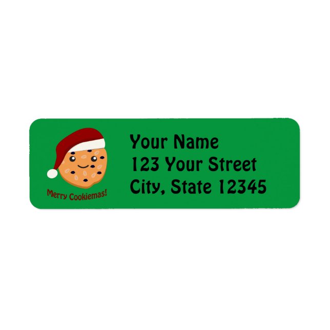 Merry Cookiemas julcookie Returadress Etikett (Framsidan)