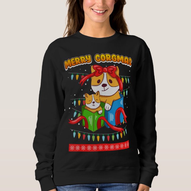 Merry Corgmas Corgi hundar T Shirt (Framsida)