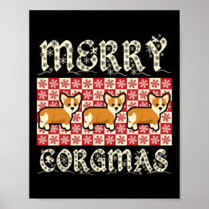 Merry Corgmas Julafton Hund aveln Design Corgi Hun Poster