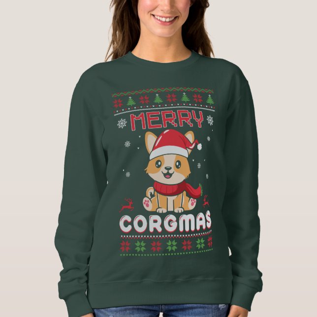 Merry Corgmas T Shirt (Framsida)