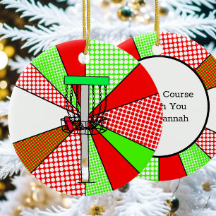 Merry Course-mas Disk Golf Pun-Personlig Julgransprydnad Keramik
