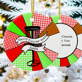 Merry Course-mas Disk Golf Pun-Personlig Julgransprydnad Keramik