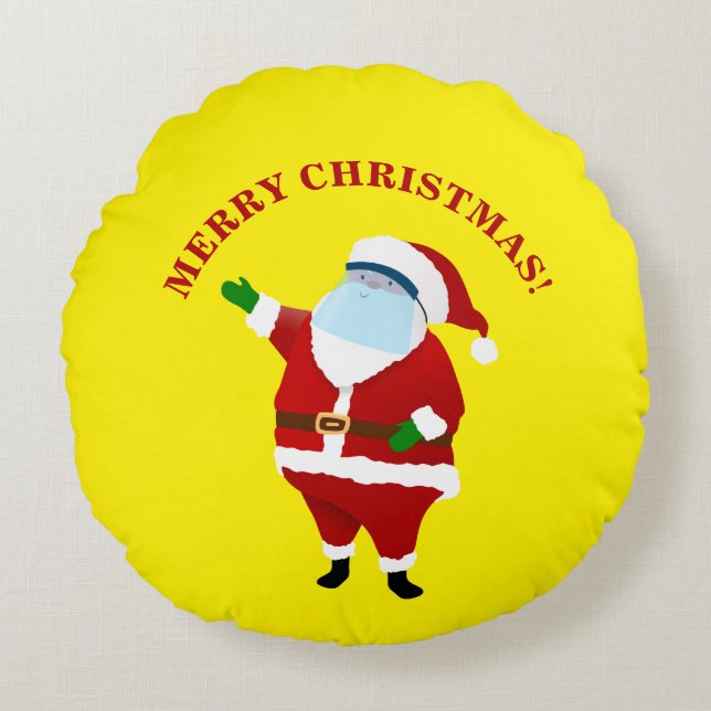 Merry Covid jul Rund Kudde (Framsidan)