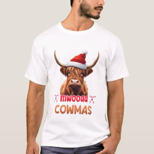Merry Cowmas Cute jultomten Calf Julafton T Shirt