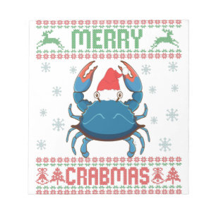 Merry Crabmas Funny Crab Ugly julsötare Anteckningsblock