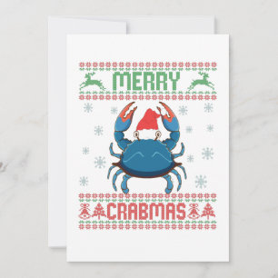 Merry Crabmas Funny Crab Ugly julsötare Tack Kort