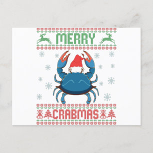 Merry Crabmas Funny Crab Ugly julsötare Vykort