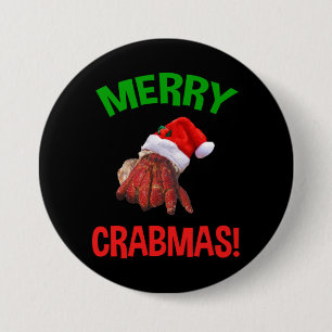 Merry Crabmas! Hermit Crab Älskare Knapp