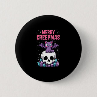 Merry Creepmas Cat Pastel Goth Christmas Skull T-S Knapp