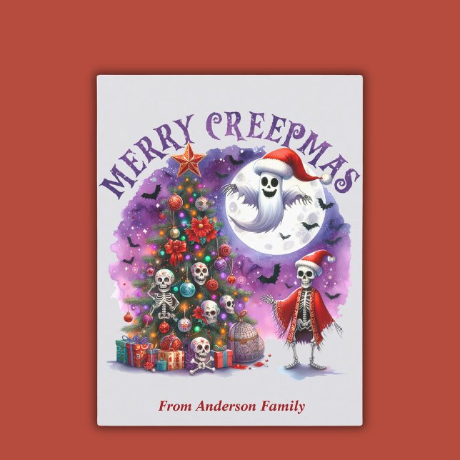 Merry Creepmas Hallowmas Chrismas Halloween Vykort (Skapare uppladdad)