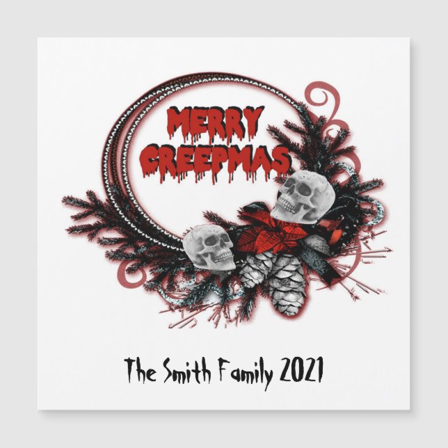 Merry Creepmas Horror jul Anpassningsbar Magnet (Framsida)