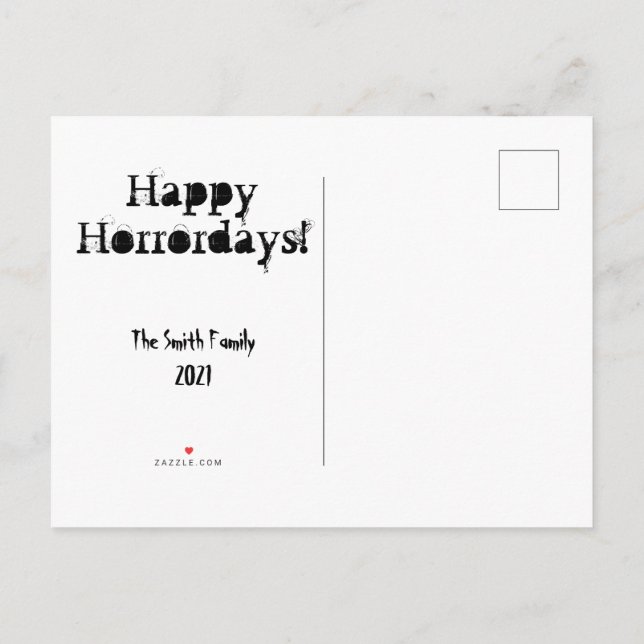 Merry Creepmas Horror Julens Anpassningsbar Postca Inbjudan Vykort (Baksida)