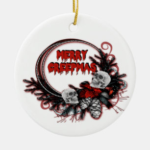 Merry Creepmas jul Ornanament Julgransprydnad Keramik