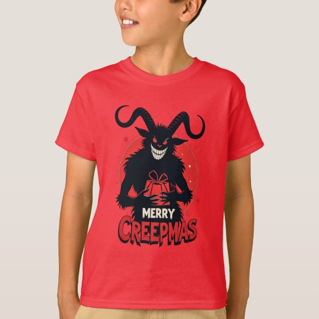 Merry Creepmas Krampus Holiday T Shirt (Framsida)