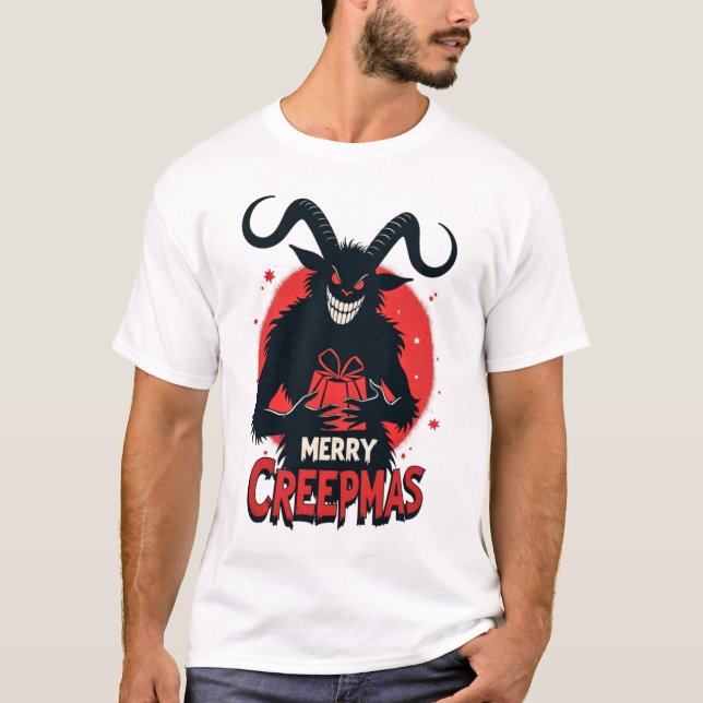Merry Creepmas Krampus Holiday T Shirt (Framsida)