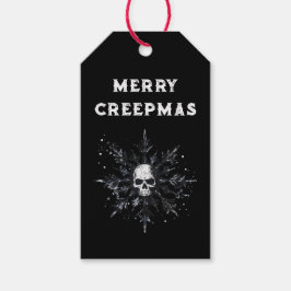 Merry Creepmas Spooky Gothic Snowflake Presentetikett