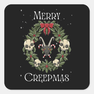 Merry Creepmas Sticker Fyrkantigt Klistermärke