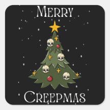 Merry Creepmas Träd Square Sticker