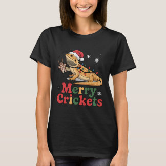 Merry Crickets Lizard Christmas Lights T Shirt