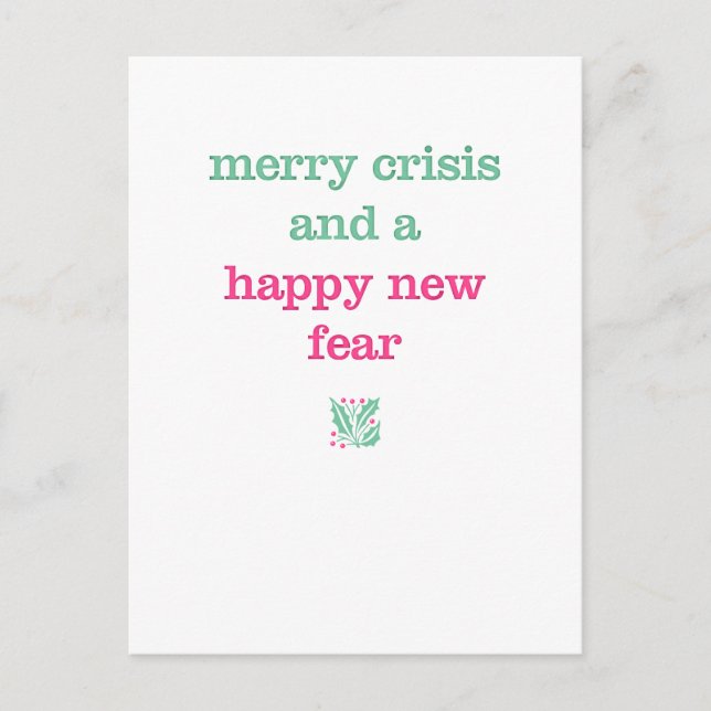 Merry Crisis & a Lycklig New Fear Vykort (Framsida)