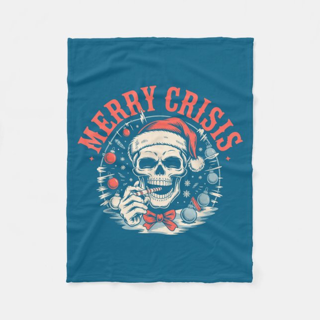 Merry Crisis Dark Humor Sarcastic Christmas Goth P Fleecefilt (Framsidan)