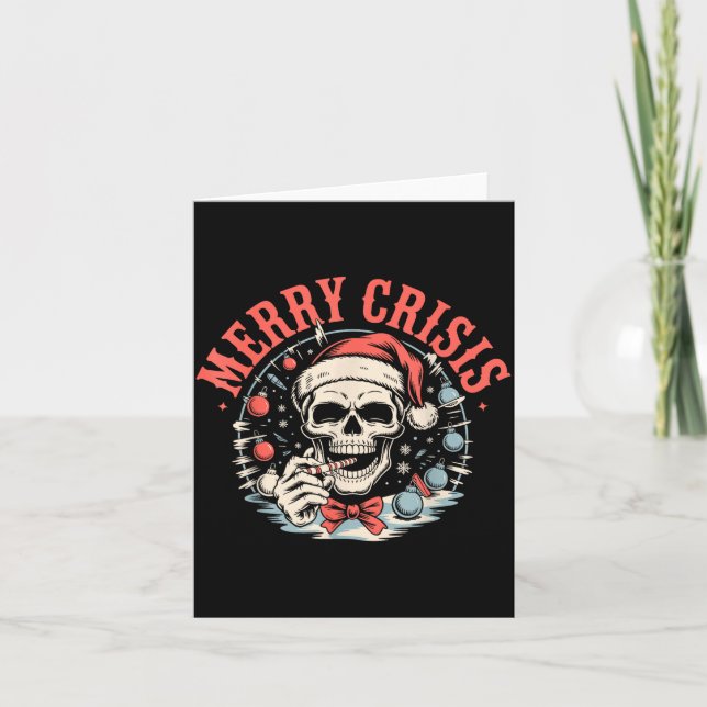 Merry Crisis Dark Humor Sarcastic Christmas Goth P Kort (Framsida)